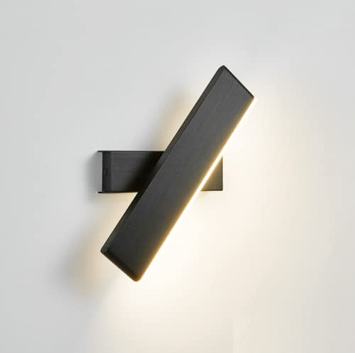 SSNCcNC Schwarz, 6W LED Wandleuchte Innen Wandlampe Mit Schalter Nachttischlampe Moderne Wandbeleuchtung 360°Einstellbarer Aluminium für Wohnzimmer Schlafzimmer Flur Treppen Warmes Licht 3000K