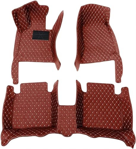 Custom Fussmatten Auto für Renault Captur 2018-2023, Vorne Hinten All Inclusive Stil Wasserdichtes Anti Rutsch Tragen Leder Automatten Auto Zubehör, Brown