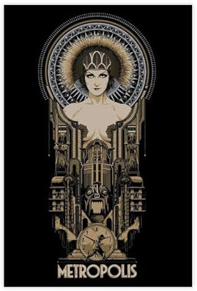 bnyesa Metropolis Retro-Poster mit altem Film, Leinwand, Poster, Schlafzimmer, Dekoration, Landschaft, Büro, Raumdekoration, Geschenk, 30 x 45 cm