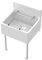 Balterley Utility Sink with Grill and Legs, Fireclay Ceramic Cleaner Sinks, Traditional Wall Mounted Small Splashback Utility Outdoor Sink Unit for Garage and Laundry - 455 x 396 x 362mm (White)