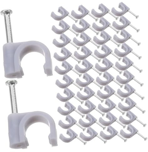 Gatuida 100pezzi Fermacavi in Clip Per Cavo Con Chiodi Per Fissaggio Elettrico Supporto Per Cavi Ethernet e Altri Usos Facile Da Installare e Resistente
