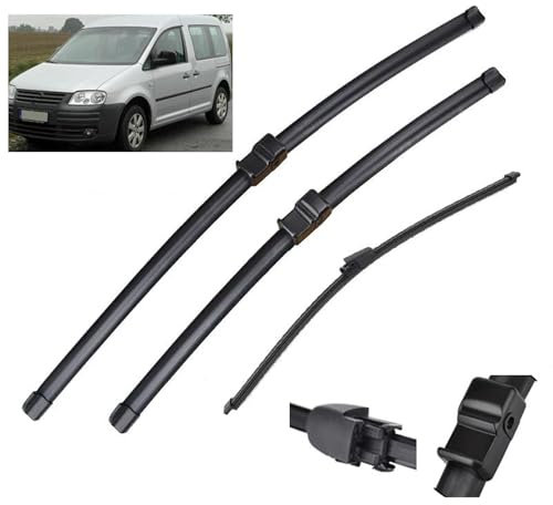 TUTUT Balais D'essuie-Glace Avant Et Arrière pour Caddy 2004 – 2007, Brosses De Pluie pour Vitres De Voiture, 24 + 19 + 16