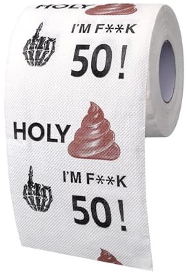 Lustiges Klopapier Zum 50 Geburtstag Mann Frau, Toilettenpapier Lustig Zum 50. Geburtstag Mit Kacke Motiv, Lustige Geschenke Zum 50 Geburtstag Mann Frau, Scherzartikel Männer Als 50 Geburtstag Deko