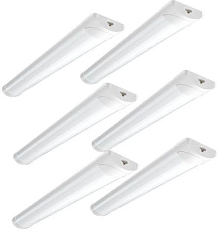 Lightasea 40W LED Batten Light 6500K Daylight, 4FT 115cm Linkable LED Garage Lighting, 4000LM Super Bright LEDs Fluorescent Lights with 20cm Power Cord for Garage Workshop Office