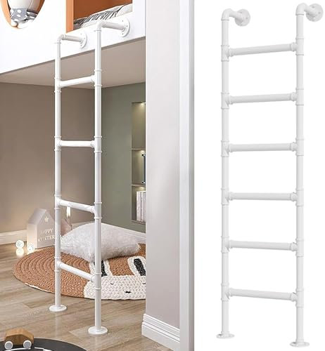 Scaletta per letto a castello in ferro battuto, per dormitorio, letto a soppalco, capacità 150 kg, altezza 127 cm, multifunzione, scaletta