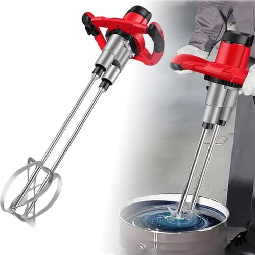 BDJSN 2800W Electric Mortar Mixer, Portable Handheld Electric Cement Mixer with 6 Speed Adjustment, 0-620rpm Paddle Drill Mixer Stirring Tool for Cement, Mortar, Lime