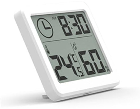 BESPORTBLE 2 Pz termometro da temperatura termostato cameretta termometro casa termometri digitali igrometro domestico termometro con visualizzazione dell'ora bianca