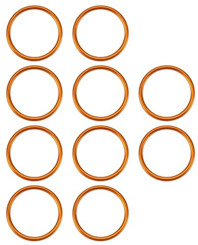 EMSea 10 Stück Krümmerdichtung Dichtring 28 X 34 X 2 Mm Hohl Kupferfarbenes Metall Motorrad-Auspuffrohr Kompatibel mit Simson S51 Kompatibel mit Schwalbe SR1