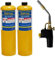 INTERGAS 2X Salvus MAP-HTI Gas Torch Kit – High-Heat MAPP Gas Torch with 360° Swivel Head & 2 MAPP+ Cylinders - Propane Blow Torch for Plumbing, Soldering, Brazing, Welding, HVAC Applications