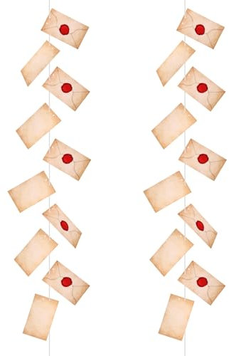 Tinoaly 2 Banderines Cartas Aceptación, Banderines Flotantes de Papel con Forma Mago Mágico Halloween para Decoración de Fiestas cumpleaños de Halloween.