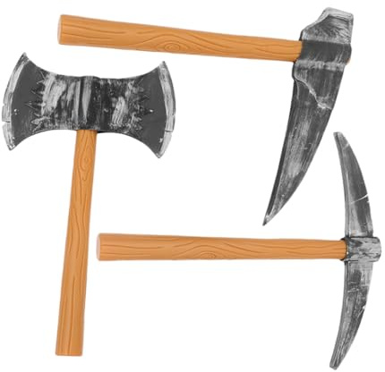 Sosoport Juego De Accesorios De Cosplay De Espuma para Disfraz De Enano Halloween, Set 3 Piezas ( , Hoz, Doble), Ligero y Seguro para Actuaciones y Fiestas
