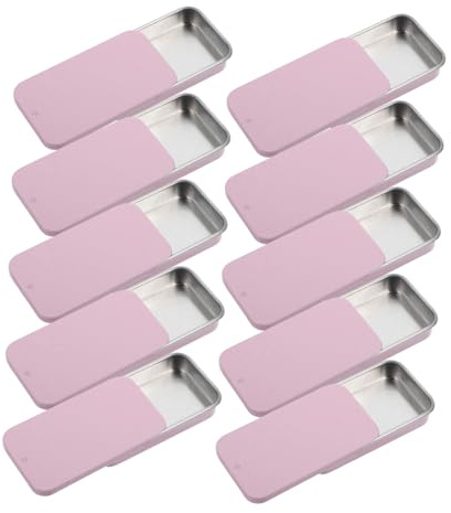 BESTYASH 12piezas Caja De Hojalata Tapa Deslizante Para Guardar Dulces Joyas y Dulces Unidades Organizador De Contenedores Pequeño Caja De Almacenamiento De Metal