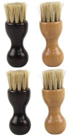 minkissy 4Pcs Multi Function Shoes Polish Brush Lacquer Black Khaki Efficient Cleaner for Seam Polishing and Care Durable Design for Use