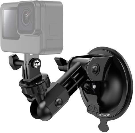 K&F CONCEPT Osmo Pocket 3 Adhesive Suction Cup Mount, Windshield Window Dash Holder Kit with Expansion Adapter for GoPro Hero 13 12 11 10 9 8 7 6 Insta360 X5 X2 Go 3 Action 5 pro Accessories