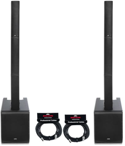 Fame Audio Everest 10 Aktives PA Säulensystem 400W RMS 1200W Peak 10 Tieftöner 2.75 Hochtöner DSP EQ Bluetooth inkl. 2 Mikrokabeln 10m