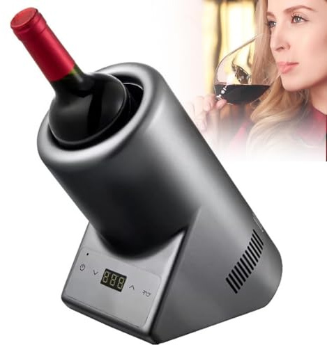 GXGSDM Mini-refroidisseur à vin électrique, for 750 ml de vin ou for une seule bouteille, avec affichage numérique, basse température 24 h/24, idéal for les amateurs de vin.