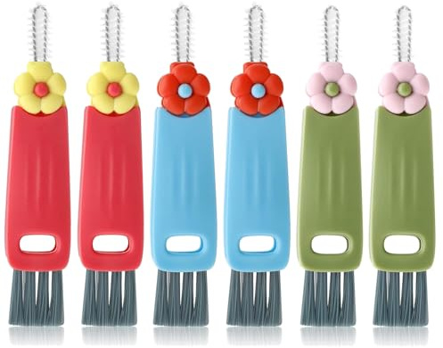 Becherdeckel Reinigungsbürste 6 Stück, Fugenbürste 3-in-1 | Multifunktionale Bürsten für Trinkflaschen, Thermobecher und schwer erreichbare Zwischenräume.