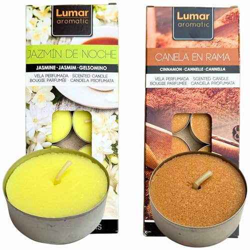 Velas Aromáticas de Té (40 Unidades) – Canela & Jazmín – Tealights Perfumadas para Decoración, Aromaterapia y Regalos – Ambientador Natural para Hogar, Meditación y Rituales