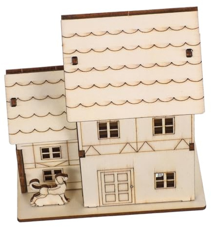 Gadpiparty Wooden Log Cabin House Model DIY Kit Creative Assembly Puzzle for Home Craft Project Educational Toy