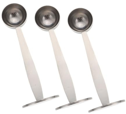 Cabilock 3pcs Stainless Steel Coffee Tamper Scoop Coffee Bean Measuring Spoons with Pressing Tool Convenient Dual-Head Design for Accurate Extraction and Intense Flavor Lovers