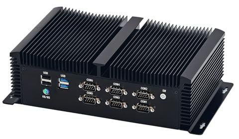 ANDAQI Fanless Industrial Computer, IPC, Mini PC, Windows 11 / Linux Ubuntu, I5 10200H, IM11, 6 x COM, PS/2, 4 x USB3.0, 4 x USB2.0, GPIO, 2 x LAN, 3 x HDMI, 0 RAM, 0 Storage, Barebone No System
