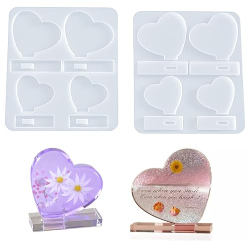 Silikonform Herz Epoxidharz Form Herz Ornamente Herzform Silikon | DIY Harz Handwerk Silikonform Bilderrahmen Gießen Formen 3D Liebe Gießform Gipsform