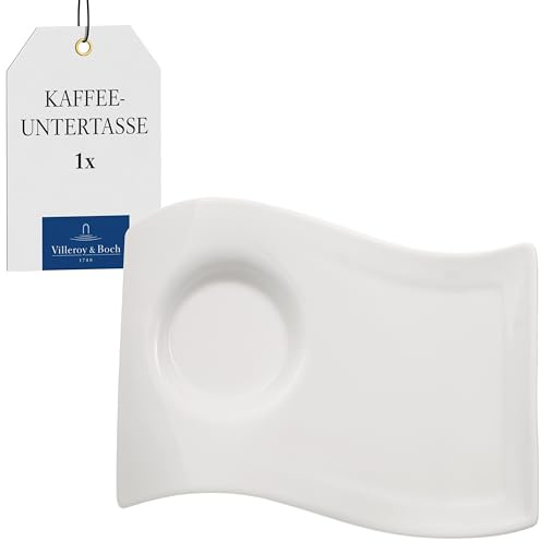 Villeroy & Boch - NewWave Caffé Milchkaffee-Untertasse Weiß, Spülmaschinenfest, Mikrowellensicher, Untertassenteller, Kaffeetassen Untersetzer, Unterteller für Cappuccino Tassen, Premium Porzellan