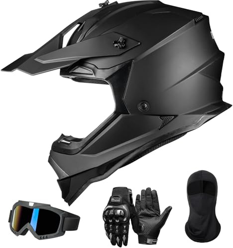 ILM Motocross vuxna motocross herr dam helansikte MTB downhill dirtbike ATV off road med glasögon handskar mask ECE22.06 DOT-modell WS-901,