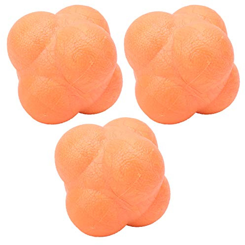 MechKit Reaction Ball Oregelbunden form 3st Hand Eye Coordination Träningsboll Agility Trainer för sportentusiaster TPR Material 70x55x55mm (Orange)
