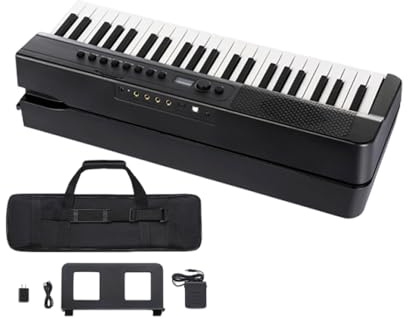Bärbart Digitalpiano Digitalpiano 88 Tangenter Keyboard Med 128 Rytmer Och Keyboard Med Högtalare, För Studenter, Piano För Vuxna Nybörjare(Black)