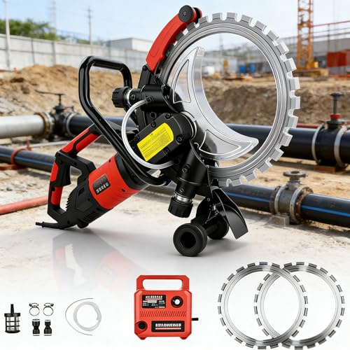 Mcamgiczin Scie annulaire électrique pour béton | avec Pompe à Eau et Lame de scie | Coupe à Eau Professionnelle | Fonction d'aspiration des poussières | Certifiée CE | Conception Ergonomique 9500W