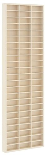 Tmriohed Wandvitrine für Sammlerstücke, Setzkasten aus Holzwerkstoff in Beige, Schaukasten mit 56 Fächern für Miniaturen und Fotos, Wandmontiertes Sammlerregal, 30 x 4,5 x 96 cm
