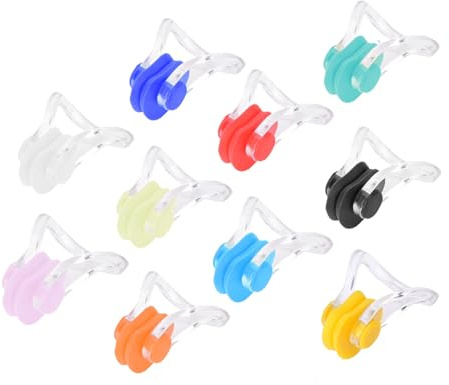 SIXRUN Clip per Naso in Silicone Impermeabile in 10 Colori 20 Pezzi per Nuoto, Tappi per Naso Morbidi per Adulti e Bambini di età Superiore a 7 Anni, Accessorio per Attrezzatura da Nuoto