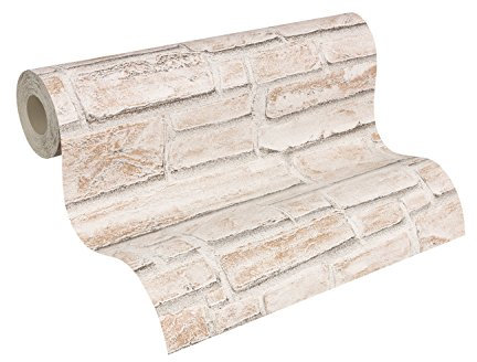 A.S. Création 6621-25 - Carta da parati con mattoni, 10,05 x 0,53 m, colore: Beige