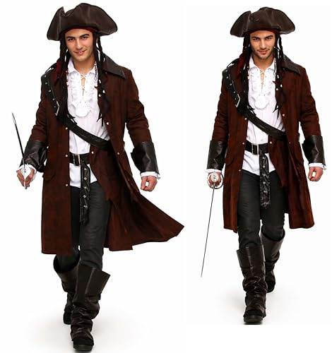 MAYLYNN 12104 - Piratenkostüm Kostüm Pirat Jack mit Hut und Zubehör Faschingskostüm Herren