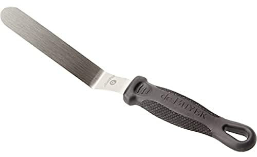 De Buyer Pasticceria FKOfficium Spatola FKOffiicium stondata a Gomito, 4231.09, Acciaio Inossidabile, Nero, Lunghezza lama 9 cm