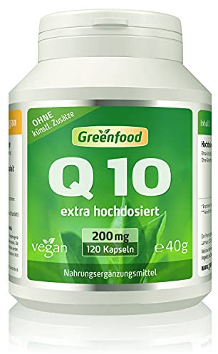 Q10, 200 mg, 120 Kapseln, vegan, extra hochdosiert - mit Vitamin E (erhöht die Aufnahme), natürlich gewonnen aus Algen, ohne Zusatzstoffe.