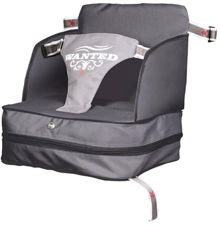 roba Boostersitz Rock Star Baby - Aufblasbarer Sitz mit erhöhten Seitenteilen - Mobile Sitzerhöhung für Kinder & Kleinkinder - Für zu Hause und unterwegs - Bequeme Rückenlehne - Anthrazit / Grau