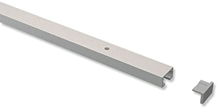 Interdeco Gardinenschienen vorgebohrt Silber-Grau 1-läufige Vorhangschienen aus Aluminium, Primax, 100 cm