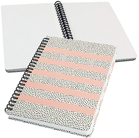 Sigel Spiralblock Jolie A5 dotted Bullet Journal Rosa Weiß 120 Seiten | JN600, Vegan, nachhaltiges Papier