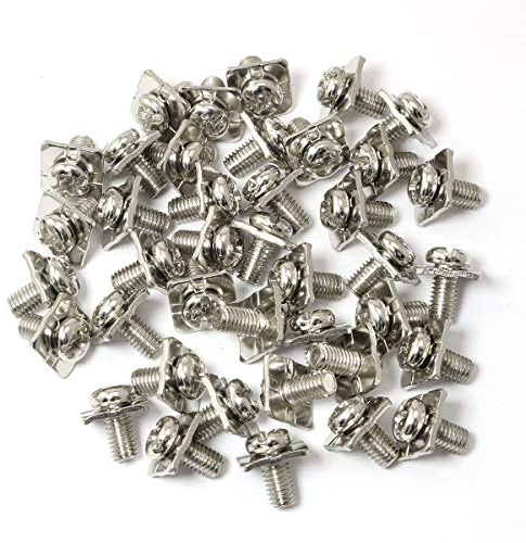 PZRT 40 viti M3x8 per morsettiera con rondelle quadrate da 7 x 7 mm, in acciaio al carbonio nichelato, argento