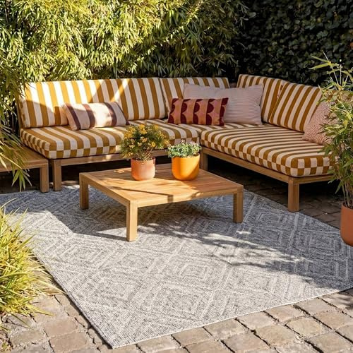 In- & Outdoor Teppich - Summer Retro Grau - 120x170 cm
