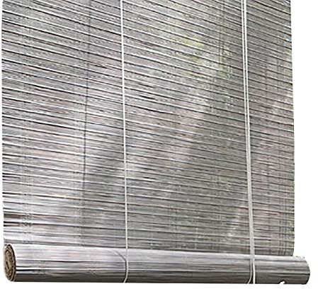 JLXJ Rollo Außenrollo Balkonpergola Grau Bambus Rollo, Retro UV-Schutz Privatsphäre Handaufrollrollo, 85/105/125/145cm Breit (Size : 125×200cm(49.2×78.7))