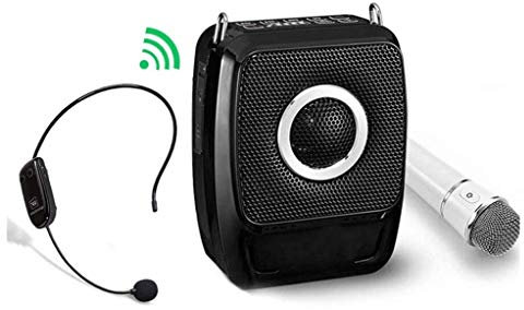SMSOM Mini amplificateur de voix portable rechargeable Haut-parleur Bluetooth avec le système sans fil Microphone 25W 2600mAh PA for les enseignants, le chant, les entraîneurs, la formation, guide tou
