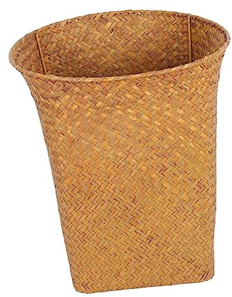 Tomaibaby Rattan Seegras Korb Mülleimer Blumenkorb Geflochtener Aufbewahrungskorb Wäschekorb Abfalleimer Blumenvase Müllkorb Regalkorb Badezimmer Aufbewahrungsbox Wohnzimmer Büro Organizer