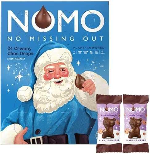 Vegan Chocolate NOMO Advent Calendar Choc Drops and Christmas Chocolate Reindeers - Dairy Free - Gluten Free - Egg Free - Nut Free