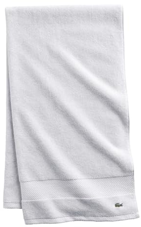 Lacoste Heritage Supima Cotton Bath Towel, White, 30 x 54