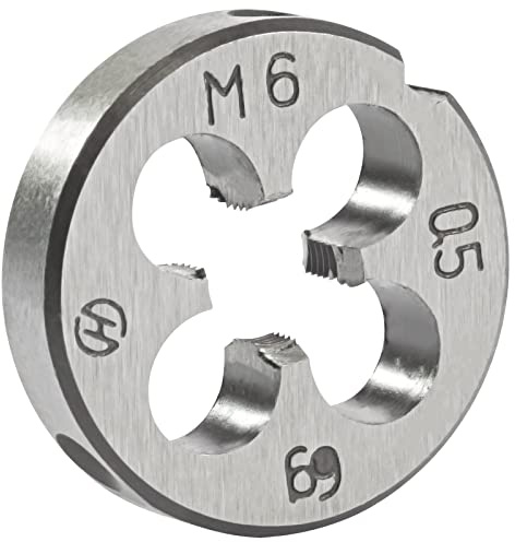 Aceteel M6 x 0.5mm rosca redonda métrica muere, máquina derecha que rosca muere M6x0.5