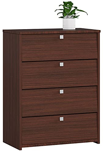 AKORD Zapatero Rubí con 4 estantes y 4 puertas abatibles | Zapatero Cerrado | Almacenamiento de Zapatos | Ancho 66 x Alto 85 x Profundidad 36 cm, Peso 29 kg | Color Marrón