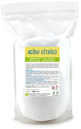 Eko Acido citrico 1KG - 100% Natuarale, Ammorbidente, Brillantante, Anticalcare